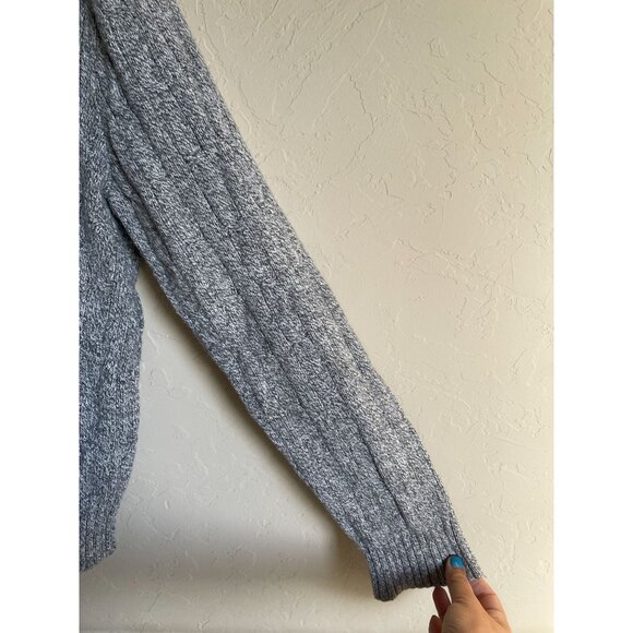 Banana Republic Factory Gray Mock Neck Full Zip Cardigan Sweater Size Large Wool - Picture 7 of 9